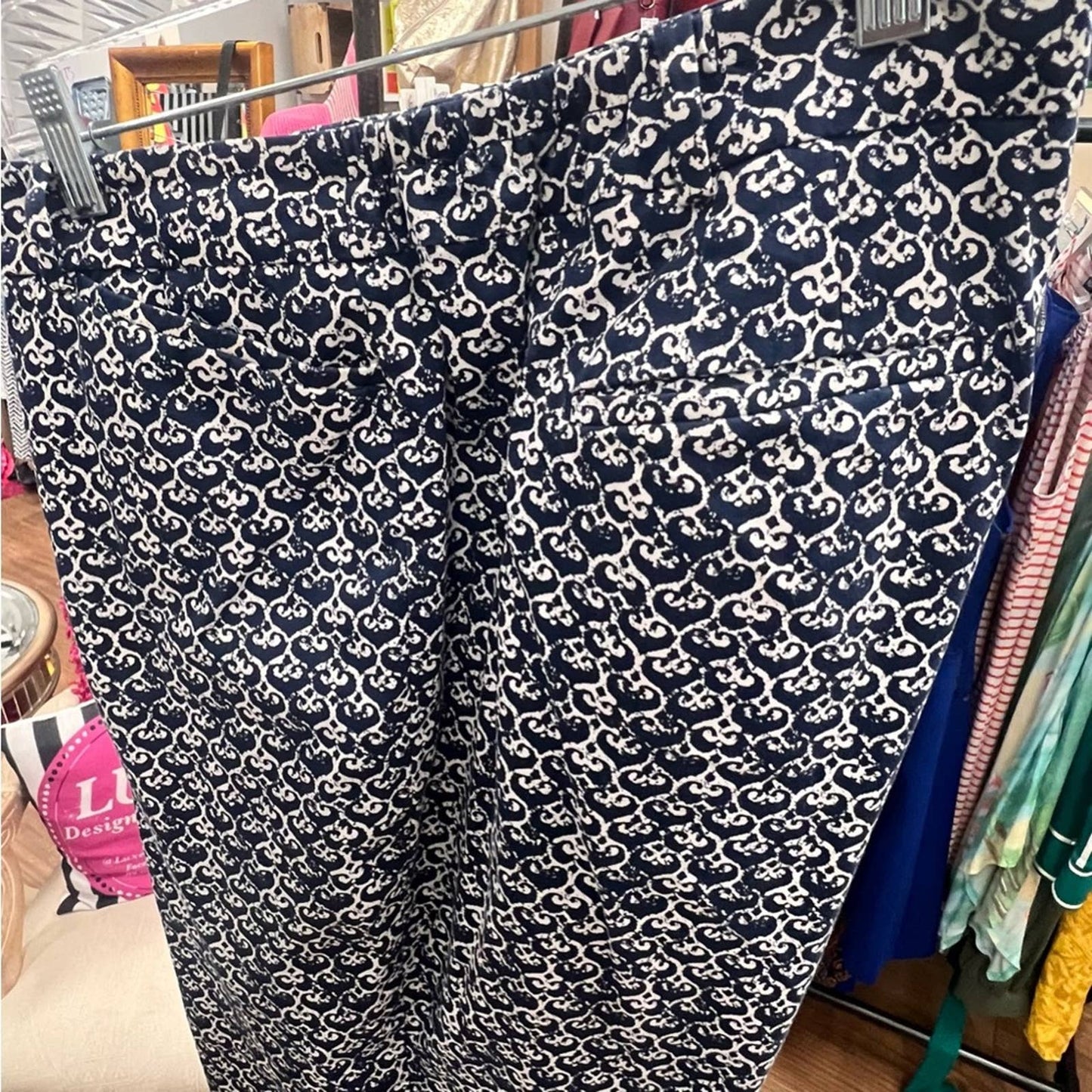 TALBOTS Blue & White Print Pants 18W