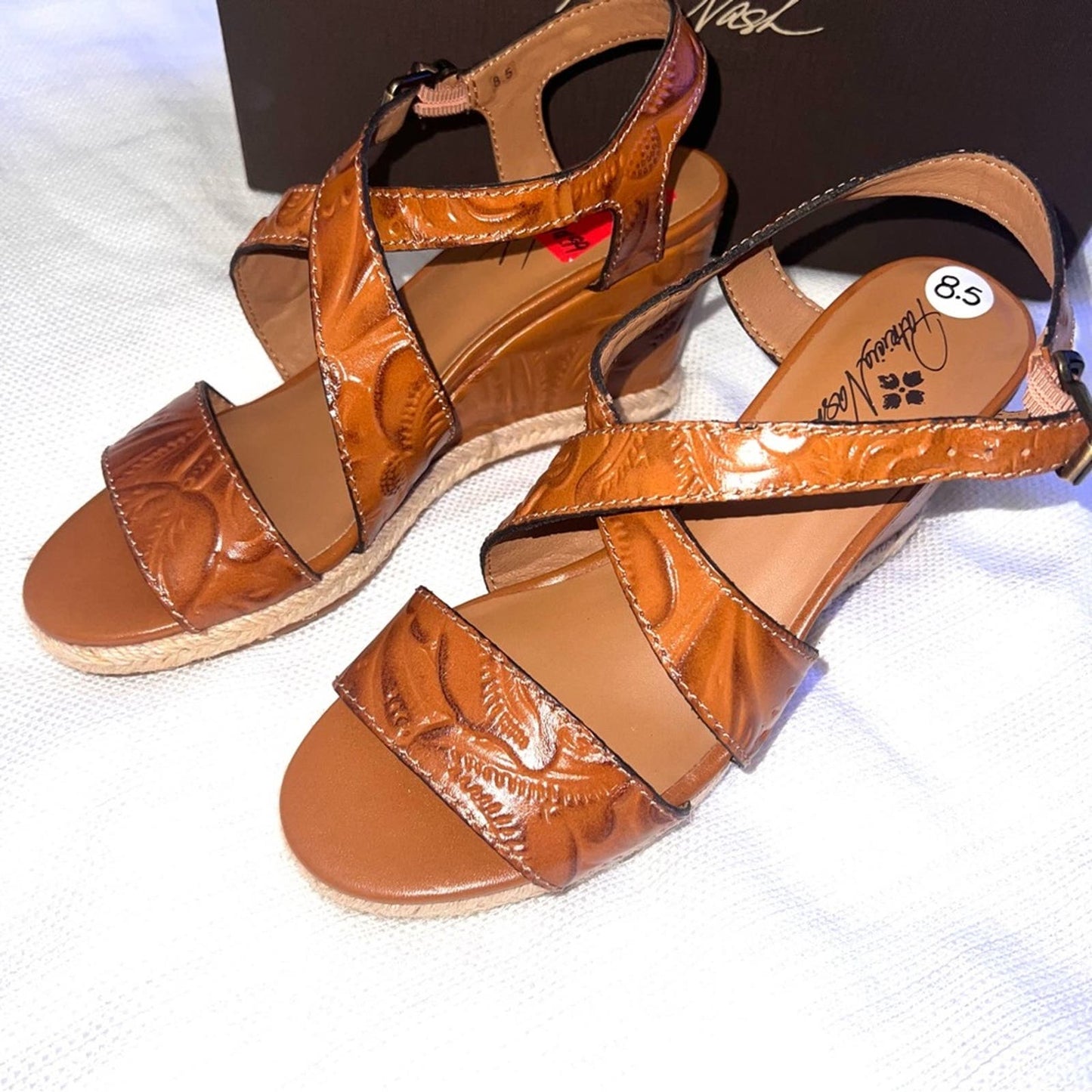 Patricia Nash RAFA Whiskey Brown Sandals • 8.5 NWB